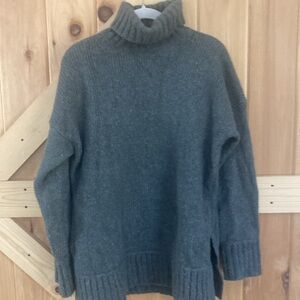 Everlane GREEN/GREY Turtleneck Sweater